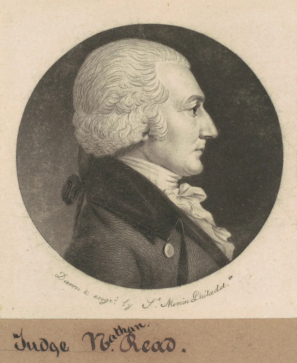 Nathan Read, by Charles Balthazar Julien Févret de Saint-Mémin, ink, 1800