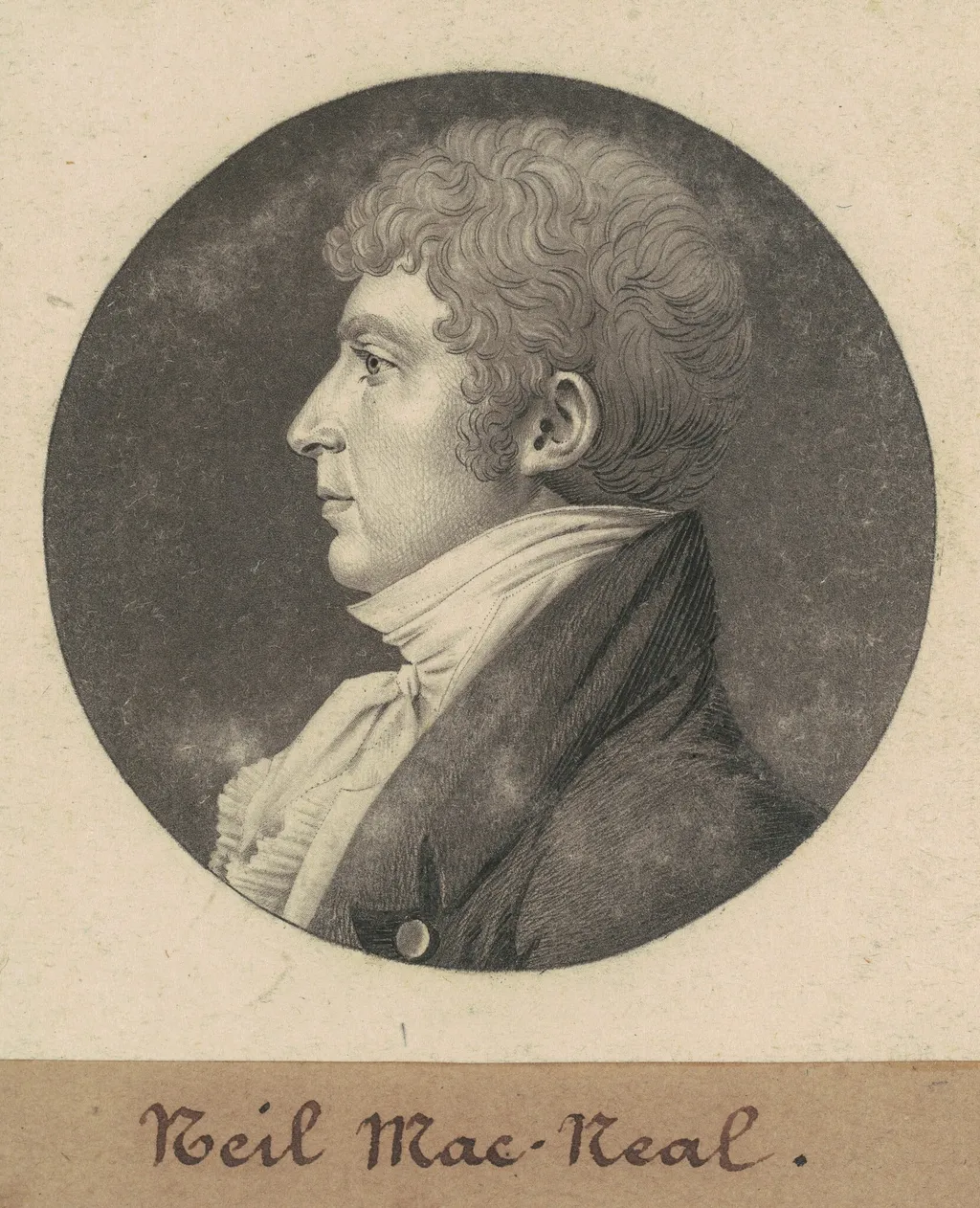Neil MacNeal, by Charles Balthazar Julien Févret de Saint-Mémin, ink, 1809