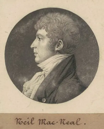 Neil MacNeal, by Charles Balthazar Julien Févret de Saint-Mémin