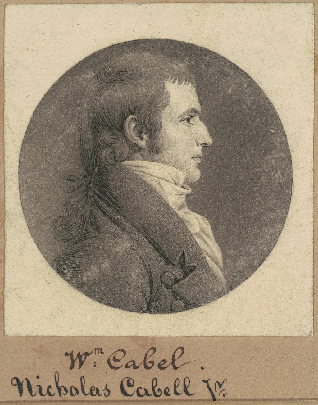Nicholas Cabell, Jr., by Charles Balthazar Julien Févret de Saint-Mémin, ink, 1808