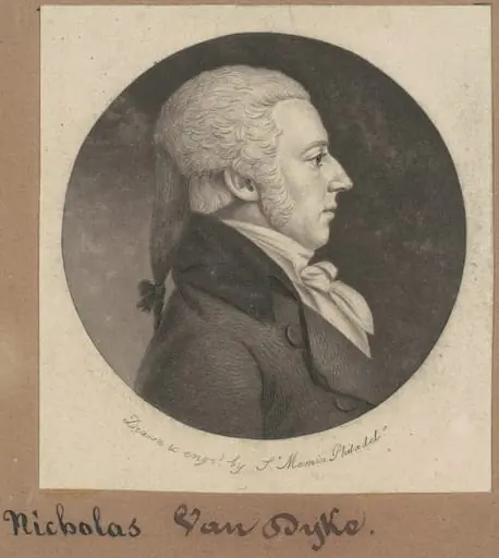 Nicholas Van Dyke, by Charles Balthazar Julien Févret de Saint-Mémin