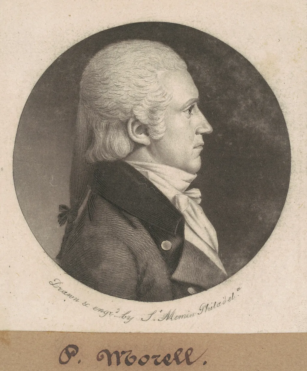 P. Morell, by Charles Balthazar Julien Févret de Saint-Mémin, ink, 1802