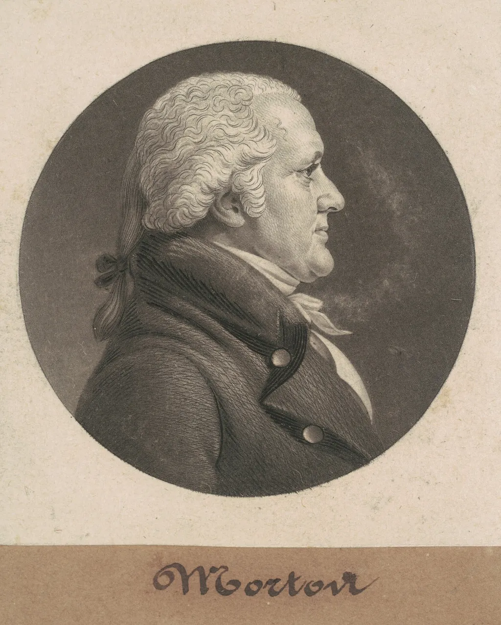 Perez Morton, by Charles Balthazar Julien Févret de Saint-Mémin, ink, 1807