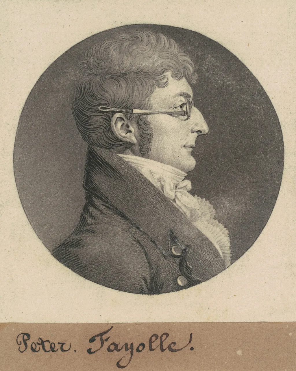 Peter Fayolle, by Charles Balthazar Julien Févret de Saint-Mémin, ink, 1809