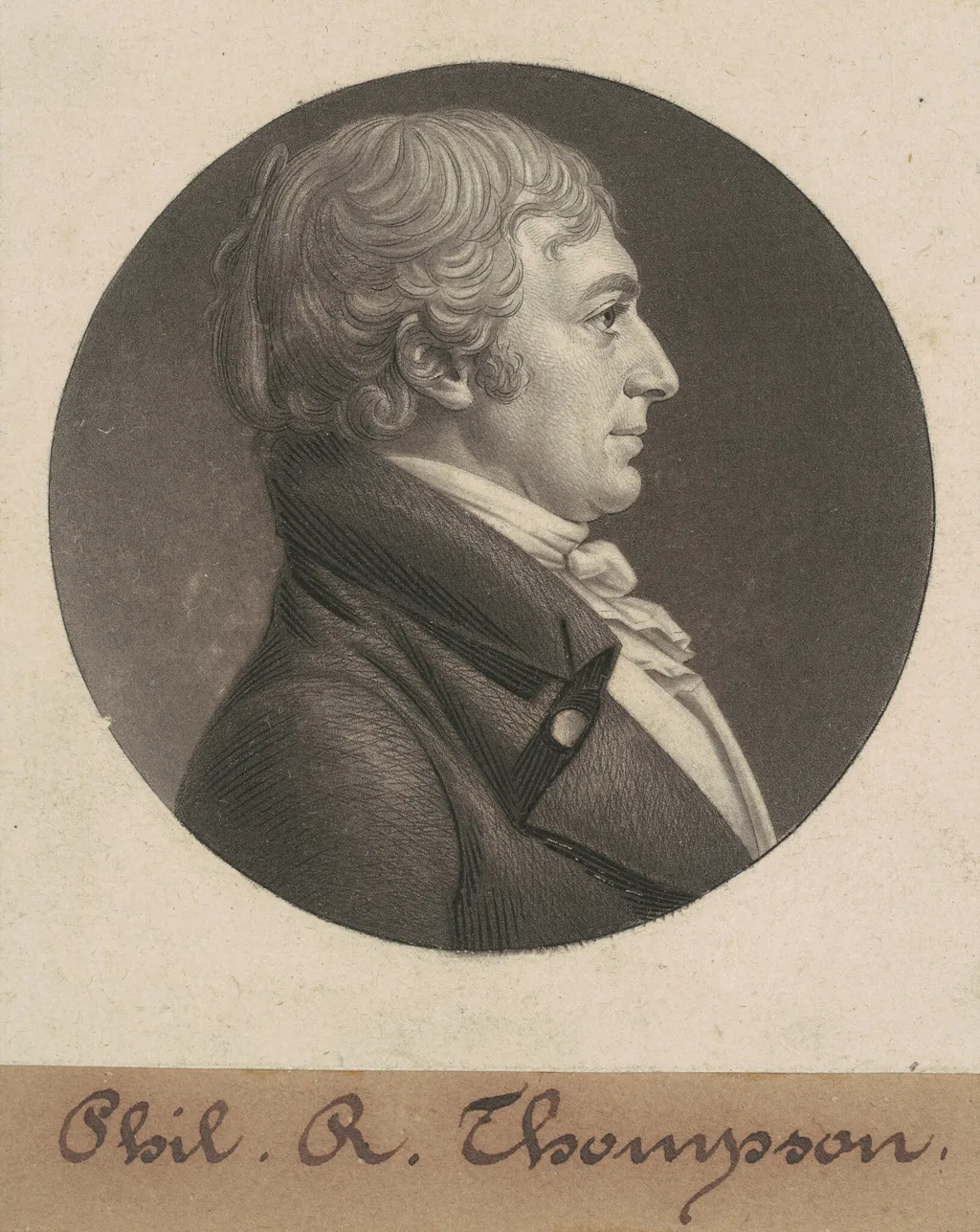 Philip Rootes Thompson, by Charles Balthazar Julien Févret de Saint-Mémin, ink, 1806