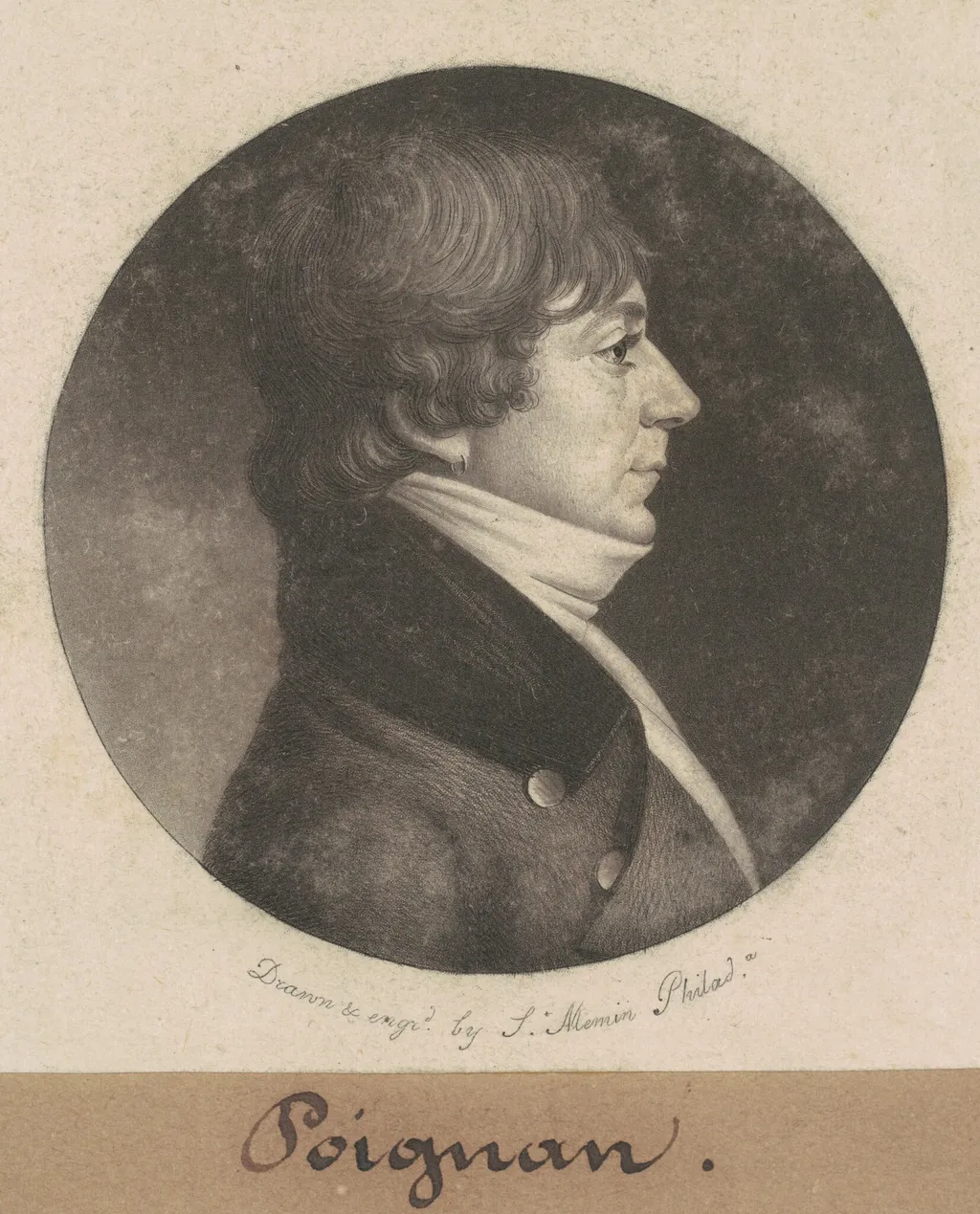 Poignan, by Charles Balthazar Julien Févret de Saint-Mémin, ink, 1801
