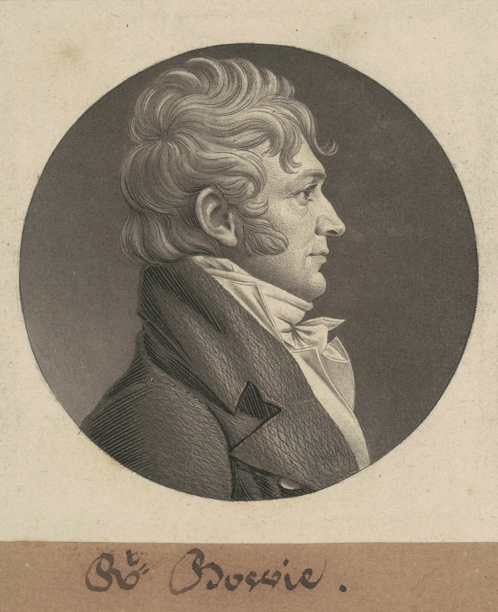 Robert Bowie, by Charles Balthazar Julien Févret de Saint-Mémin, ink, 1804