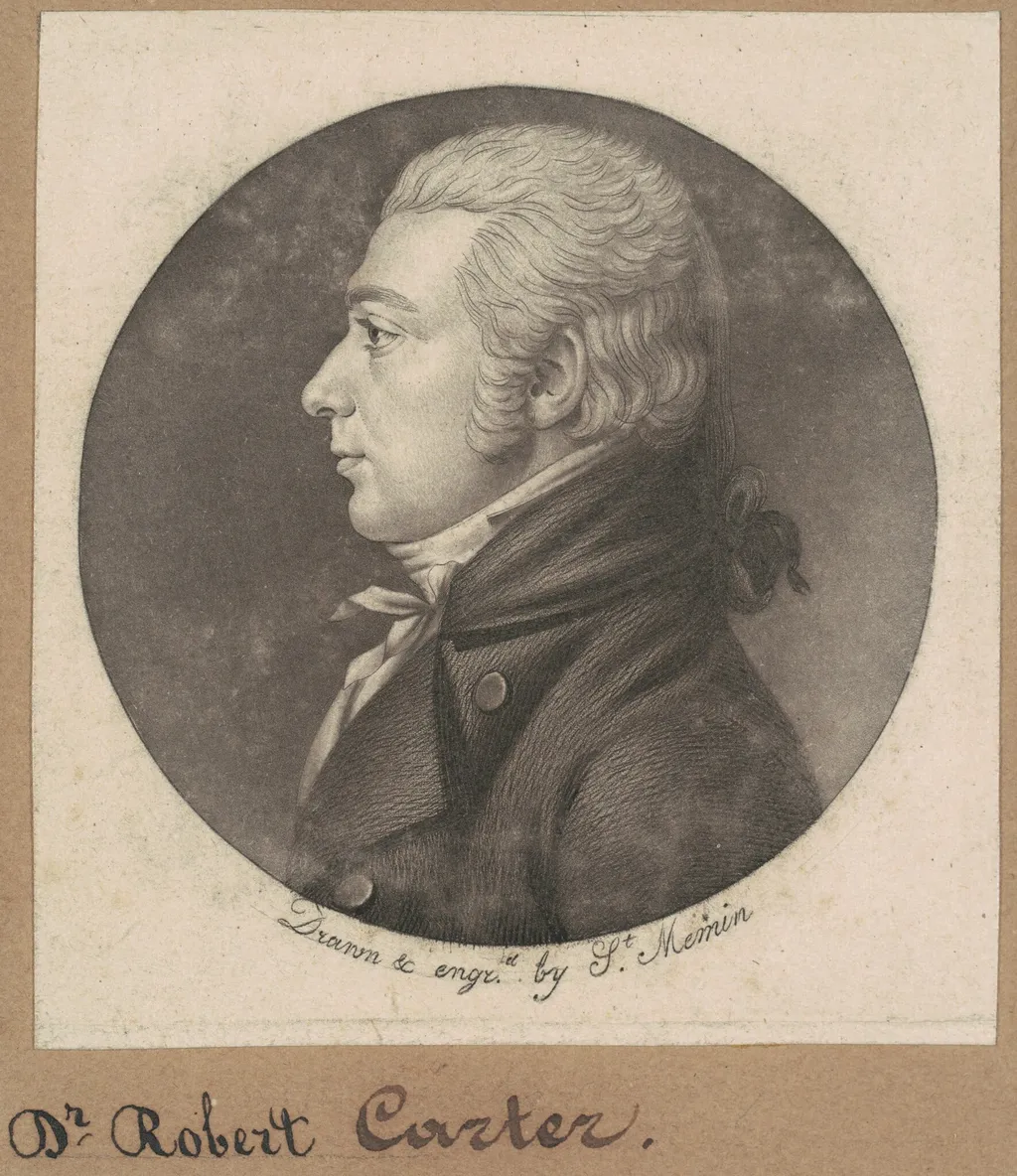 Robert Carter, by Charles Balthazar Julien Févret de Saint-Mémin, ink, 1801