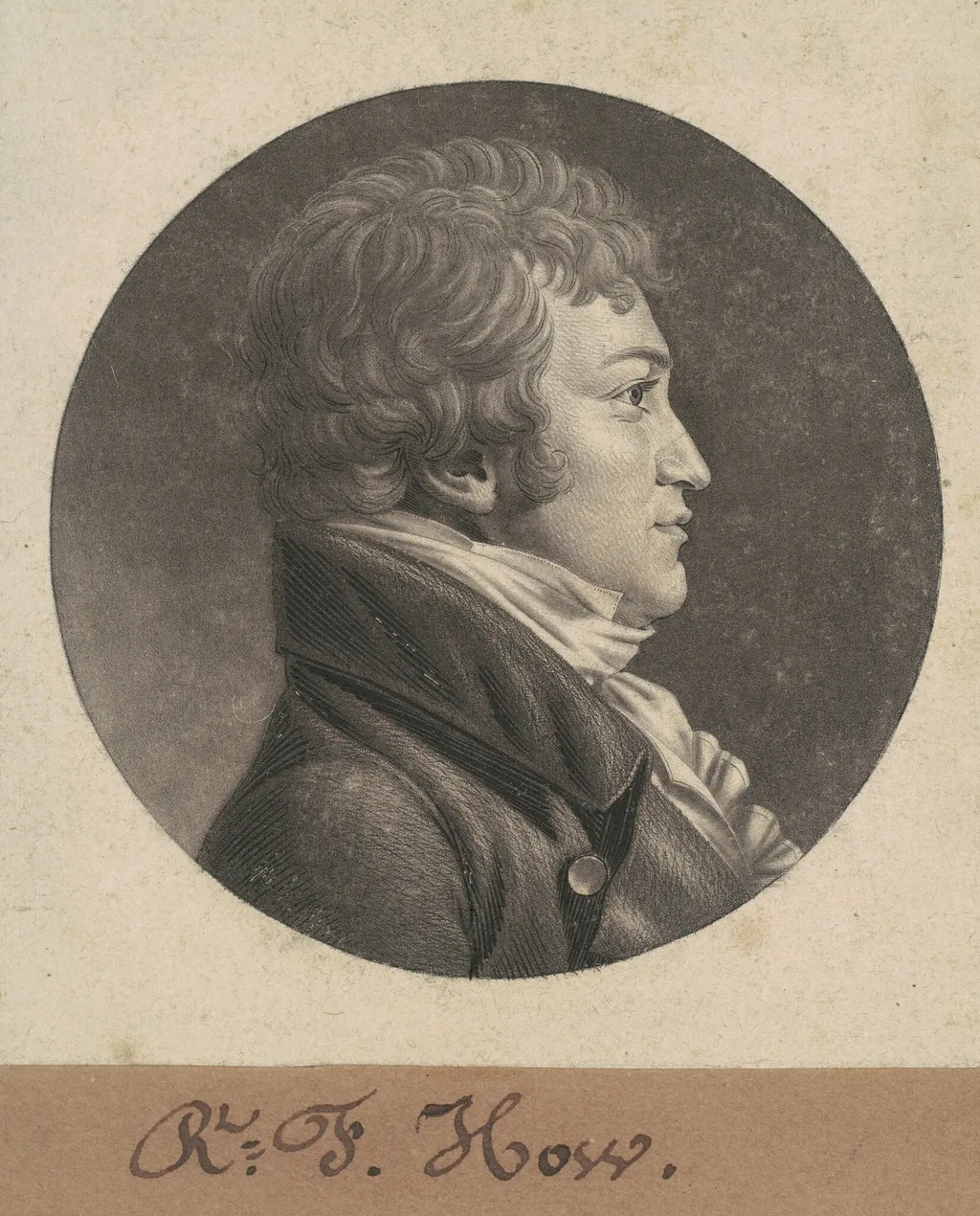 Robert F. How, by Charles Balthazar Julien Févret de Saint-Mémin, ink, 1806