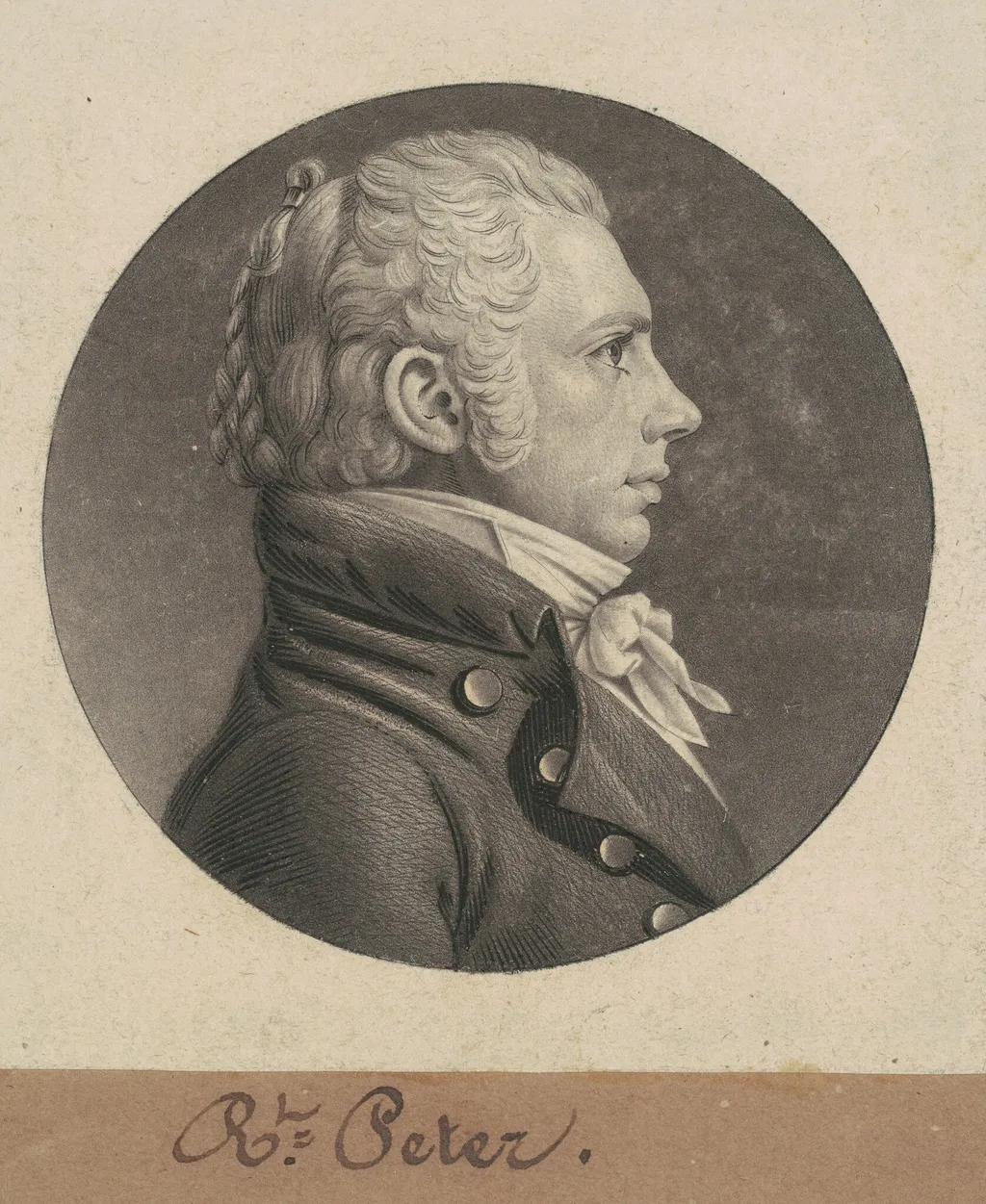 Robert Peter, Jr., by Charles Balthazar Julien Févret de Saint-Mémin, ink, 1806
