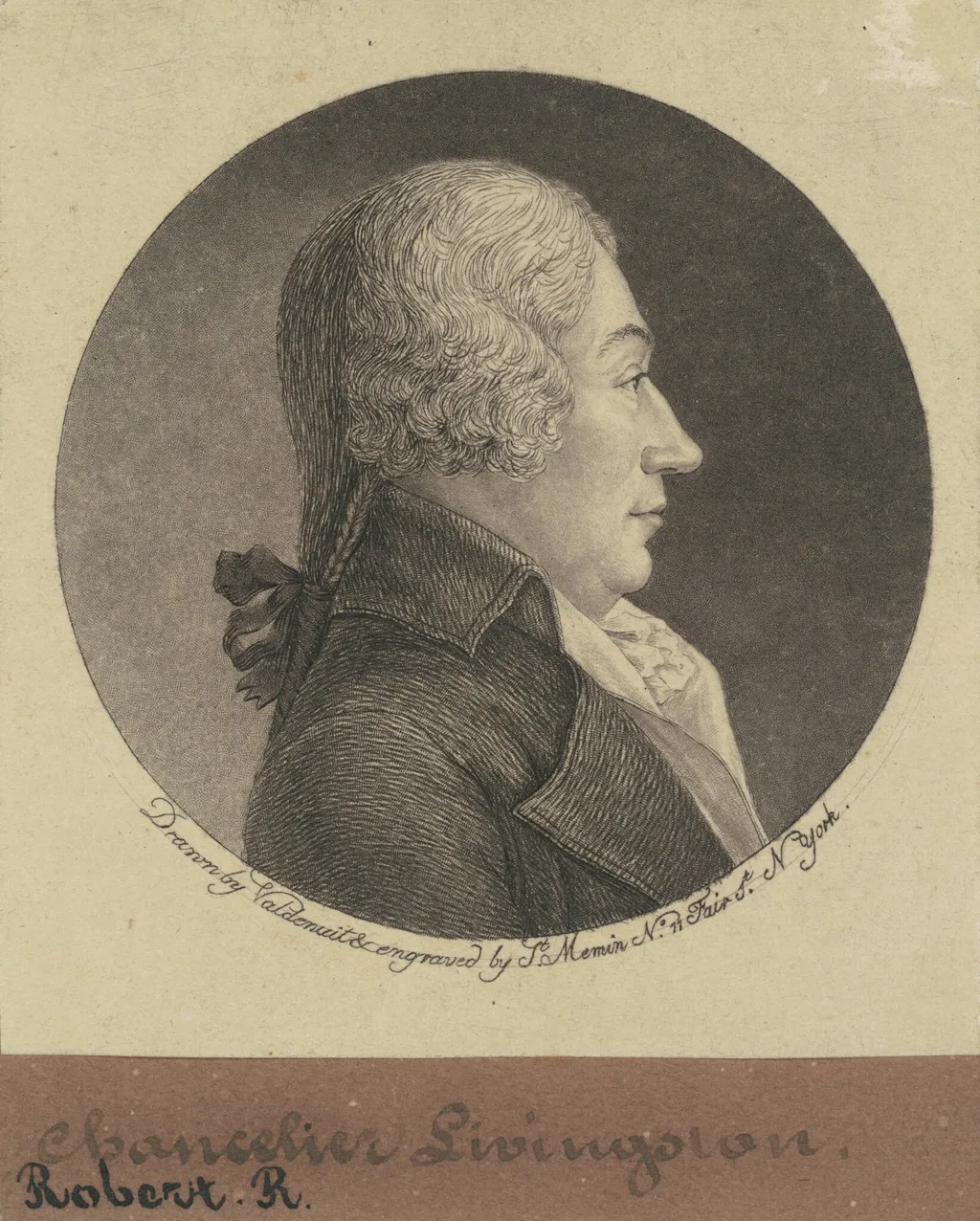 Robert R. Livingston, by Charles Balthazar Julien Févret de Saint-Mémin, ink, 1796
