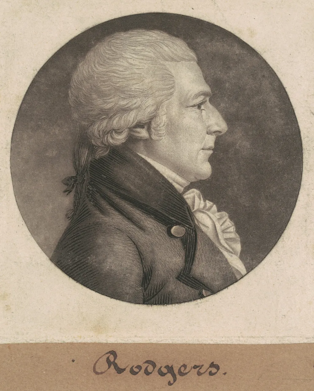 Rodgers, by Charles Balthazar Julien Févret de Saint-Mémin, ink, 1802