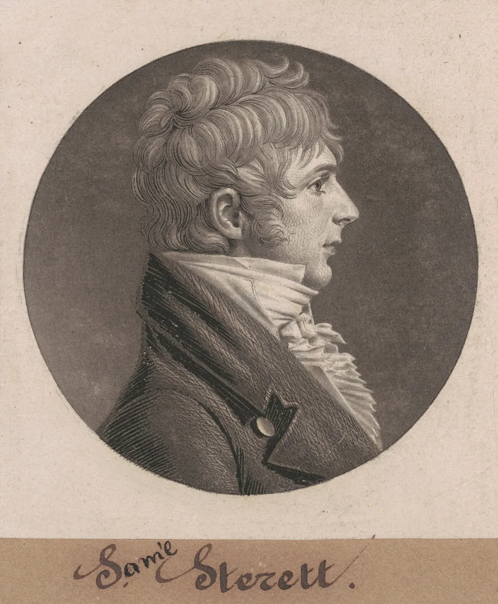 S. Sterett, by Charles Balthazar Julien Févret de Saint-Mémin, ink, 1804