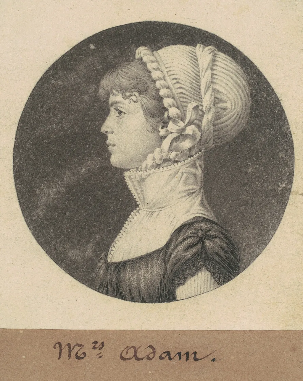 Sarah Eve Adams, by Charles Balthazar Julien Févret de Saint-Mémin, ink, 1809