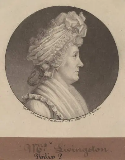 Sarah Johnson Livingston, by Charles Balthazar Julien Févret de Saint-Mémin