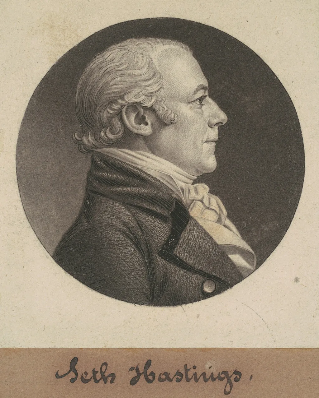 Seth Hastings, by Charles Balthazar Julien Févret de Saint-Mémin, ink, 1806