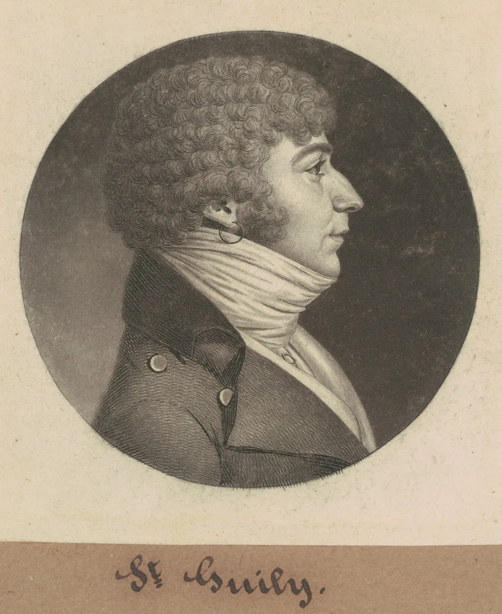 St. Guily, by Charles Balthazar Julien Févret de Saint-Mémin, ink, 1801