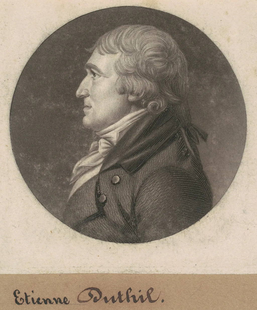 Stephen Dutilh, by Charles Balthazar Julien Févret de Saint-Mémin, ink, 1801