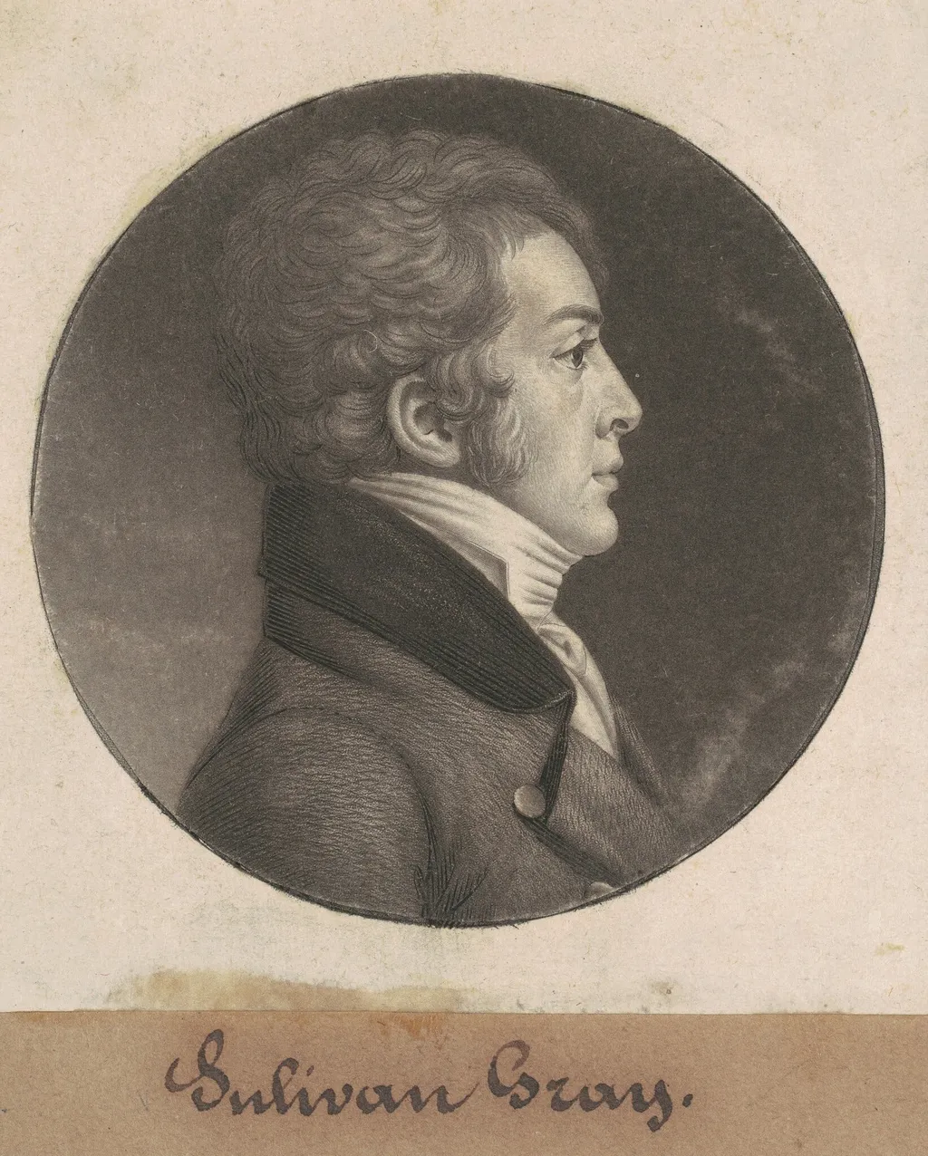 Sulivan Gray, by Charles Balthazar Julien Févret de Saint-Mémin, ink, 1807