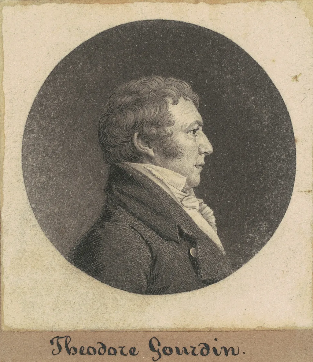 Theodore Gourdin, by Charles Balthazar Julien Févret de Saint-Mémin, ink, 1808