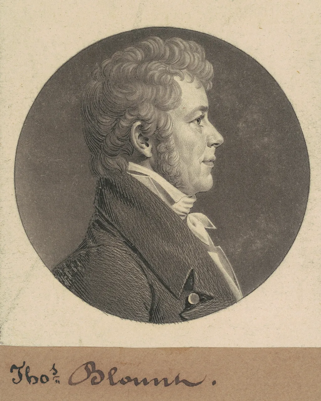 Thomas Blount, by Charles Balthazar Julien Févret de Saint-Mémin, ink, 1807