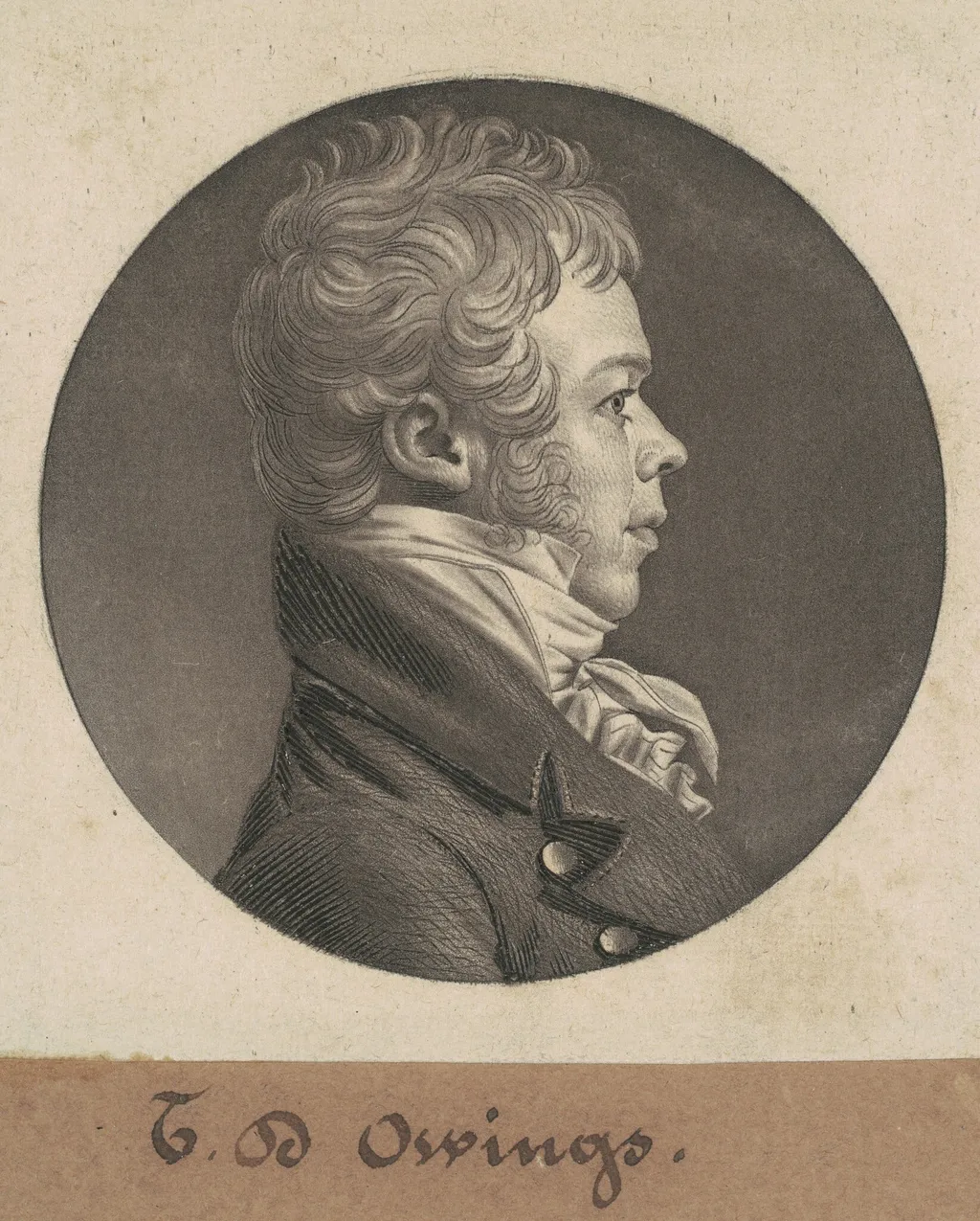 Thomas Deye Owings, by Charles Balthazar Julien Févret de Saint-Mémin, ink, 1804