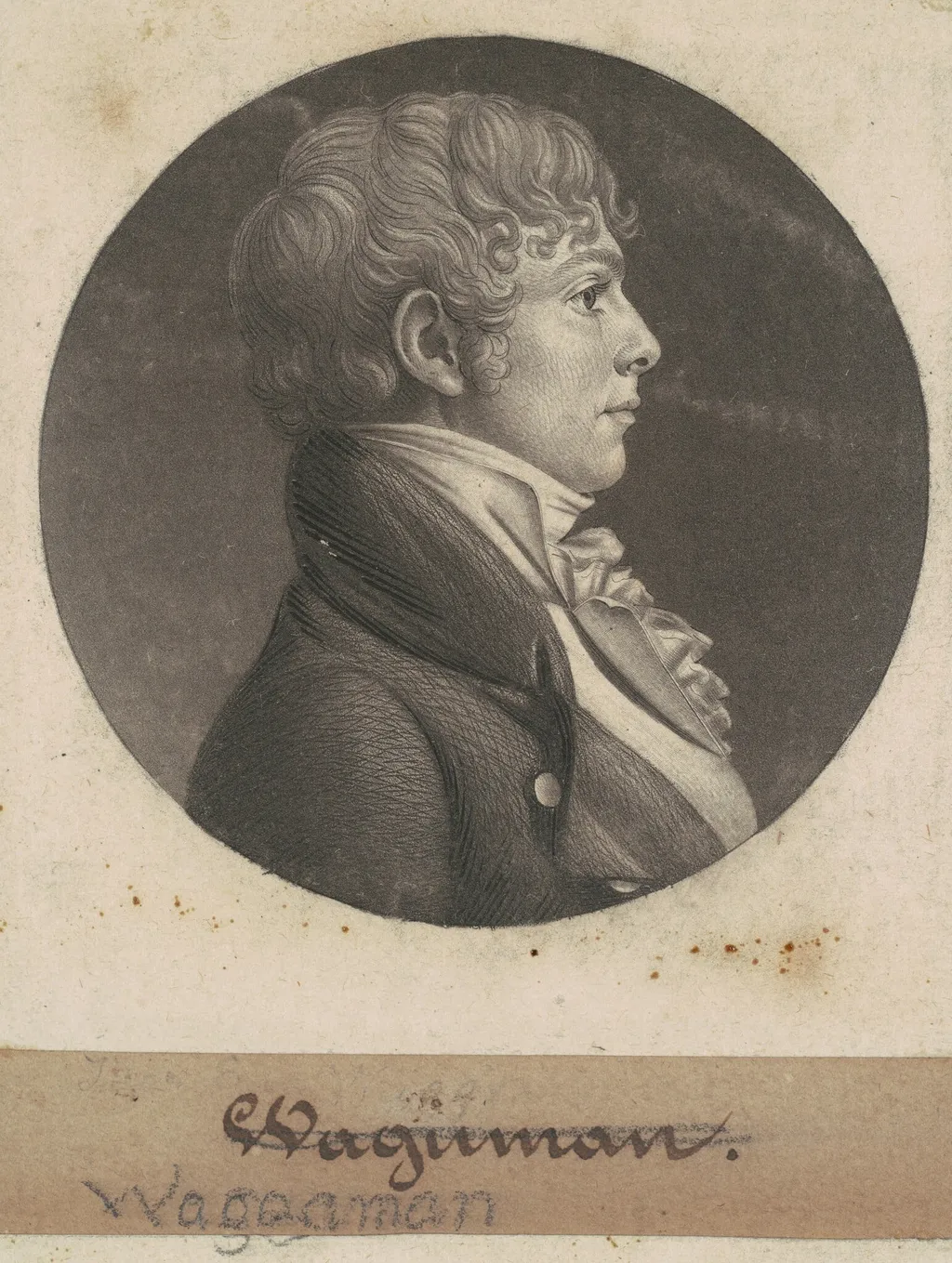 Thomas Ennalls Waggaman, by Charles Balthazar Julien Févret de Saint-Mémin, ink, 1803