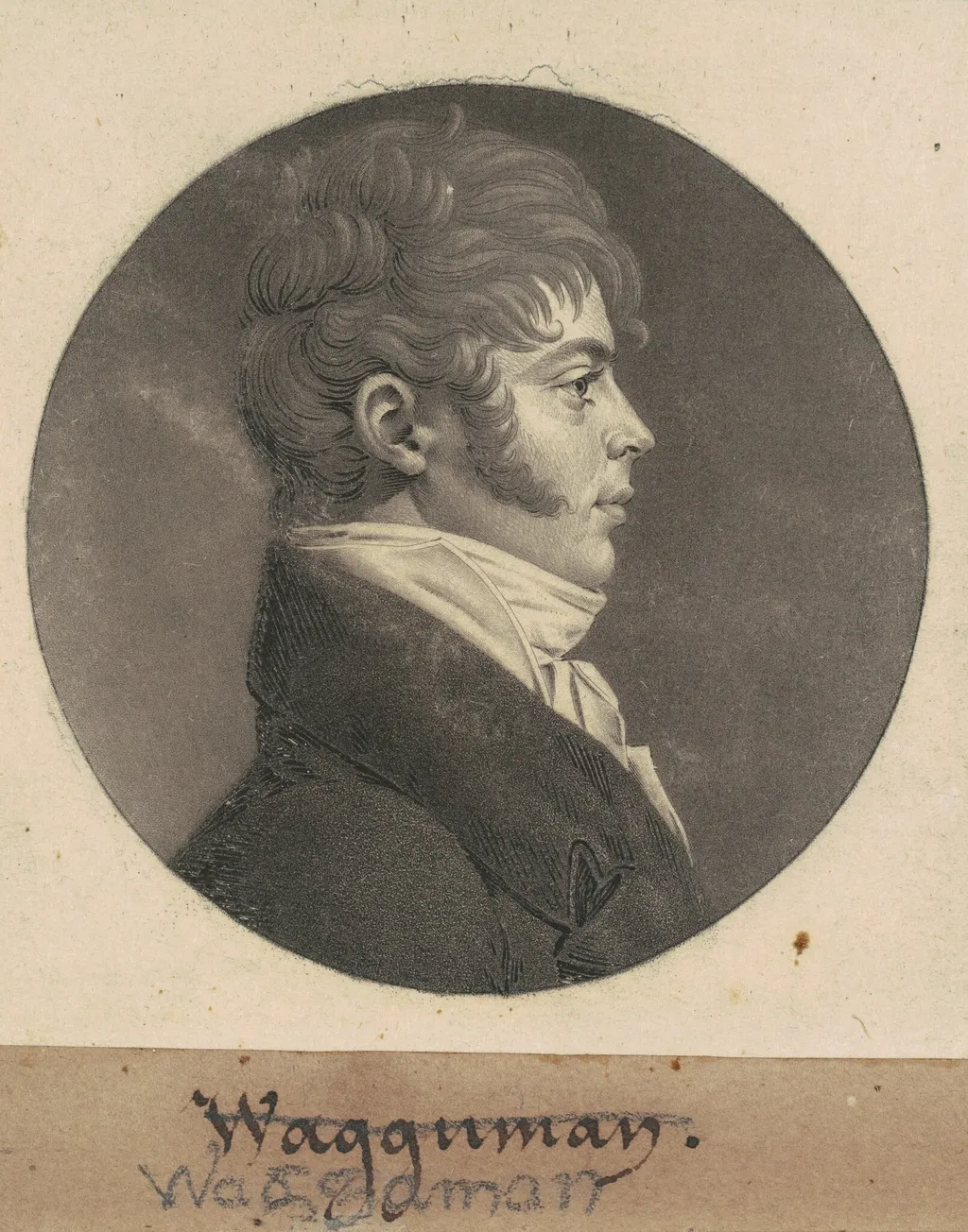 Thomas Ennalls Waggaman, by Charles Balthazar Julien Févret de Saint-Mémin, ink, 1808