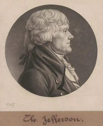 Thomas Jefferson, by Charles Balthazar Julien Févret de Saint-Mémin