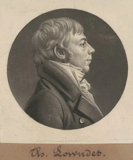 Thomas Lowndes, by Charles Balthazar Julien Févret de Saint-Mémin