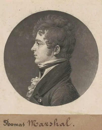 Thomas Marshall, by Charles Balthazar Julien Févret de Saint-Mémin