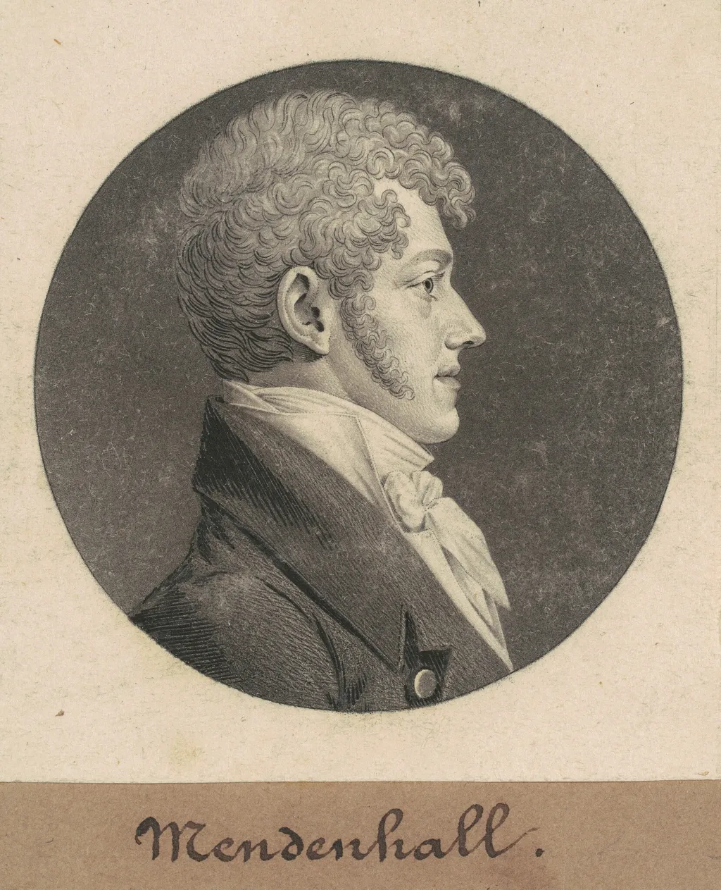 Thomas Mendenhall, Jr., by Charles Balthazar Julien Févret de Saint-Mémin, ink, 1809