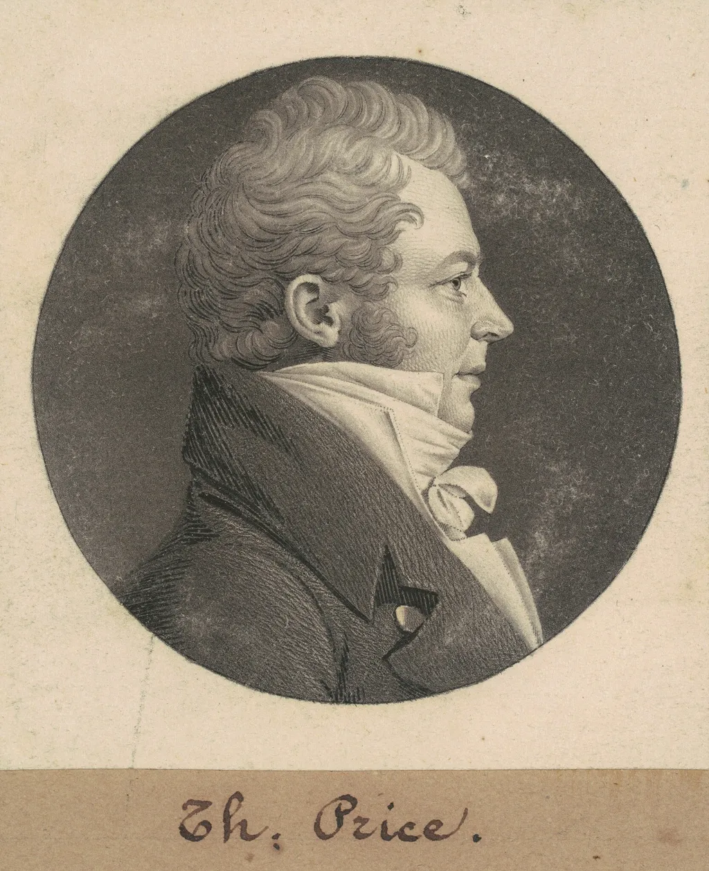 Thomas Price, by Charles Balthazar Julien Févret de Saint-Mémin, ink, 1809