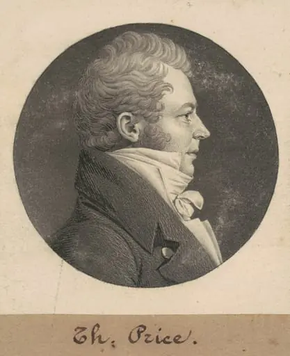 Thomas Price, by Charles Balthazar Julien Févret de Saint-Mémin