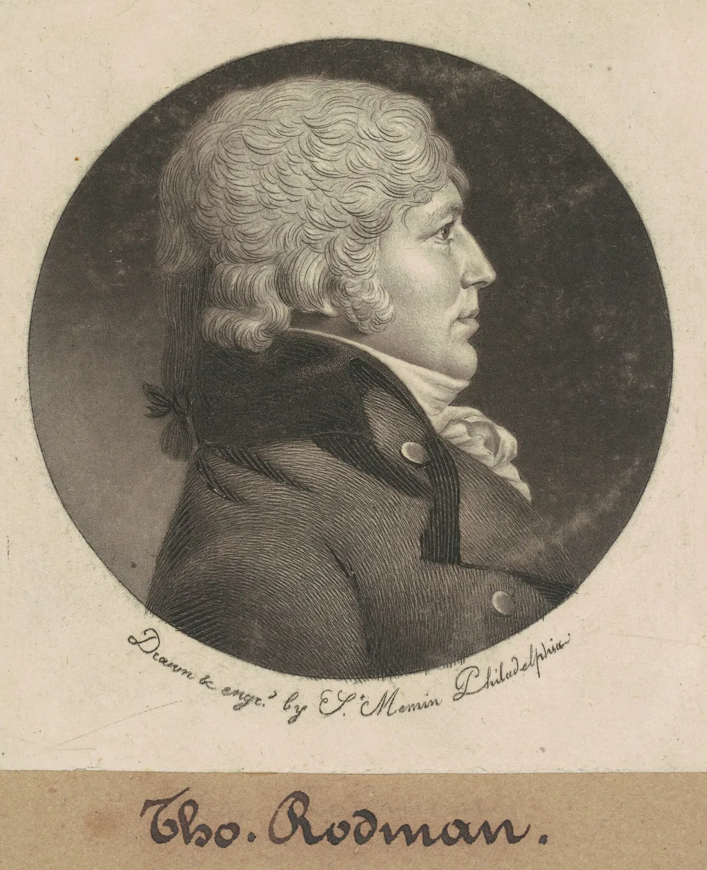 Thomas Rodman, by Charles Balthazar Julien Févret de Saint-Mémin, ink, 1799