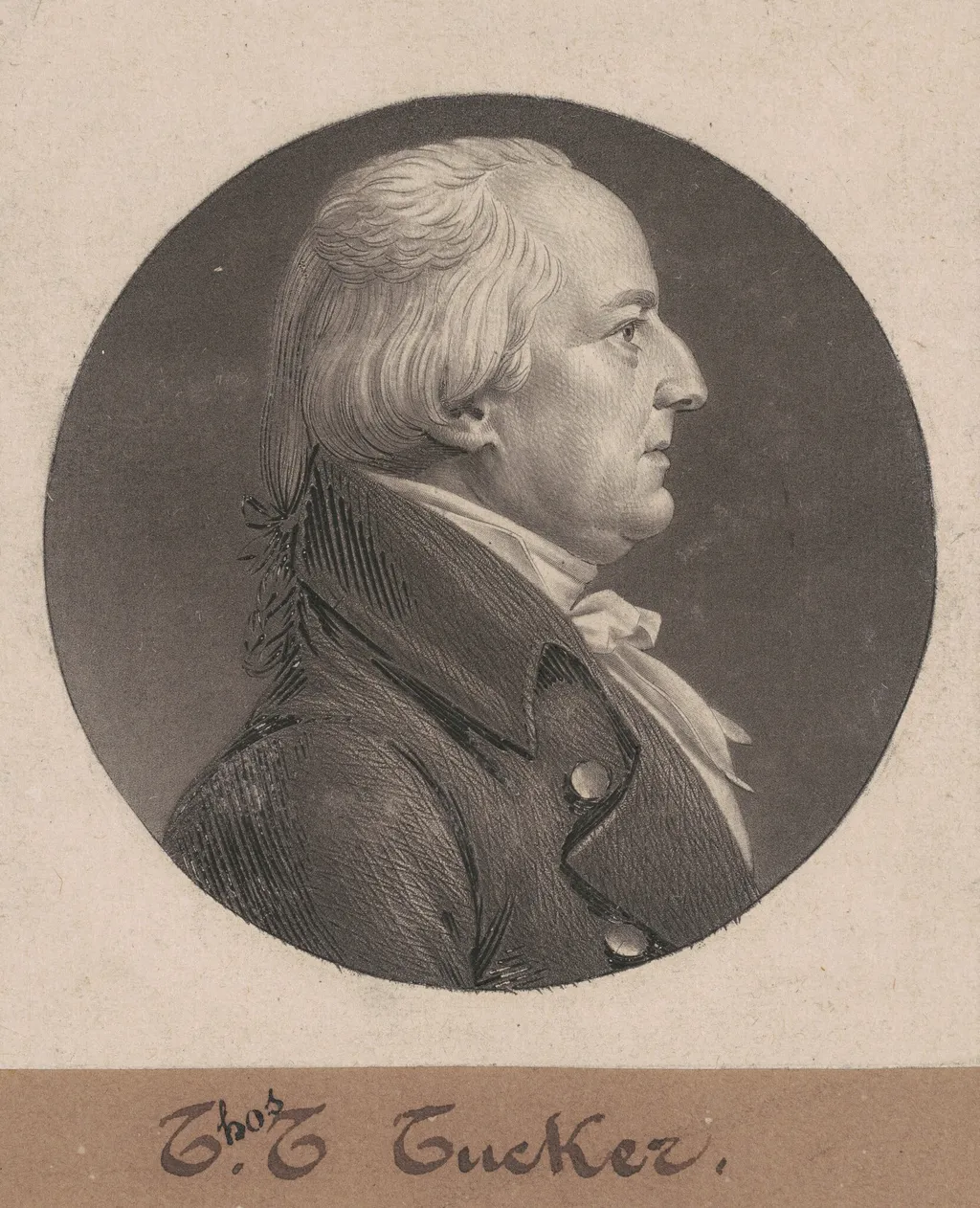 Thomas Tudor Tucker, by Charles Balthazar Julien Févret de Saint-Mémin, ink, 1805