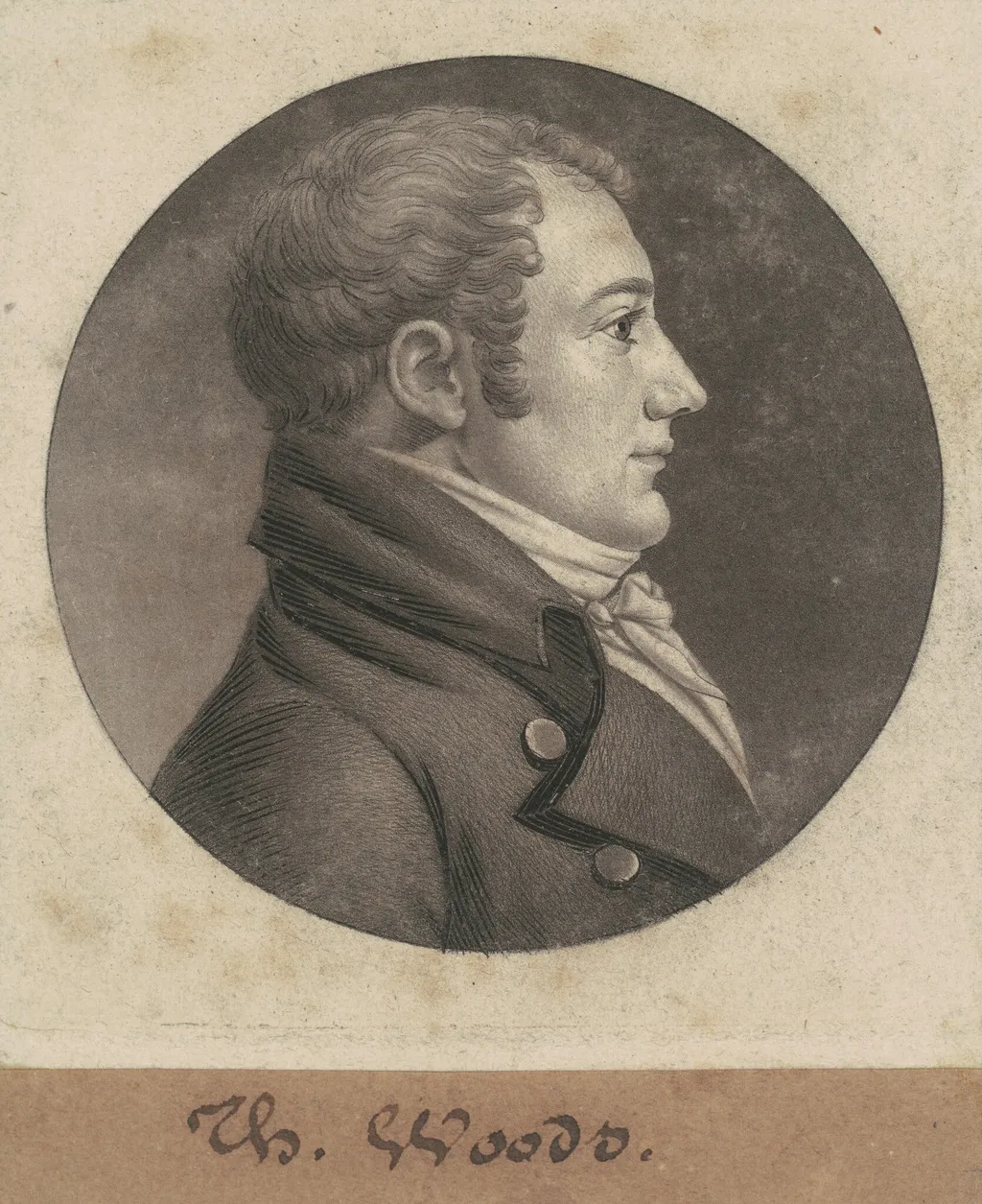 Thomas Woods, by Charles Balthazar Julien Févret de Saint-Mémin, ink, 1803