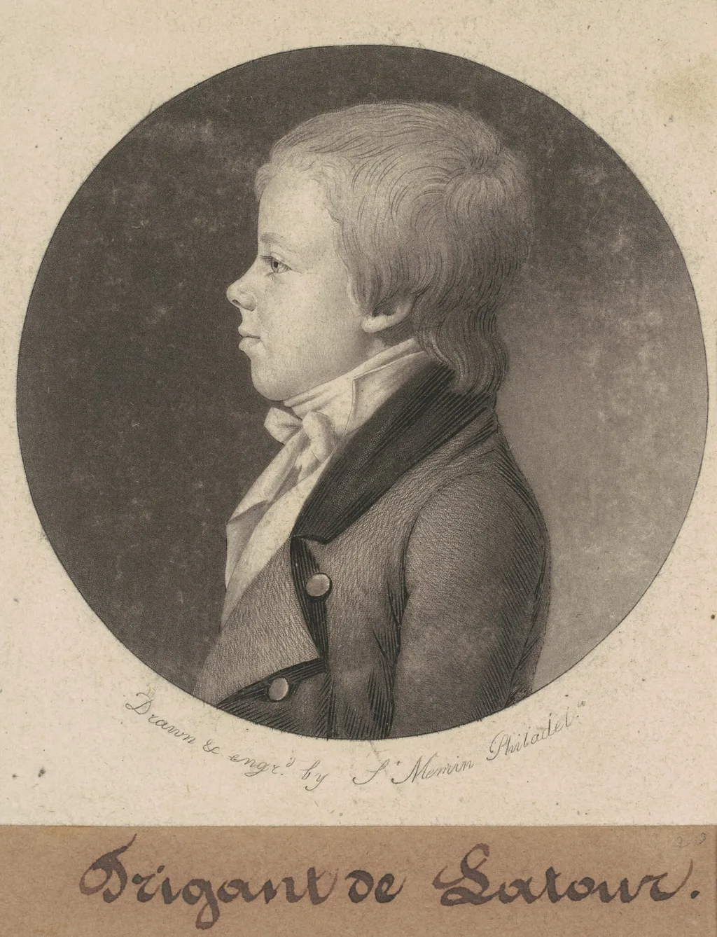 Trigant de la Tour, by Charles Balthazar Julien Févret de Saint-Mémin, ink, 1801