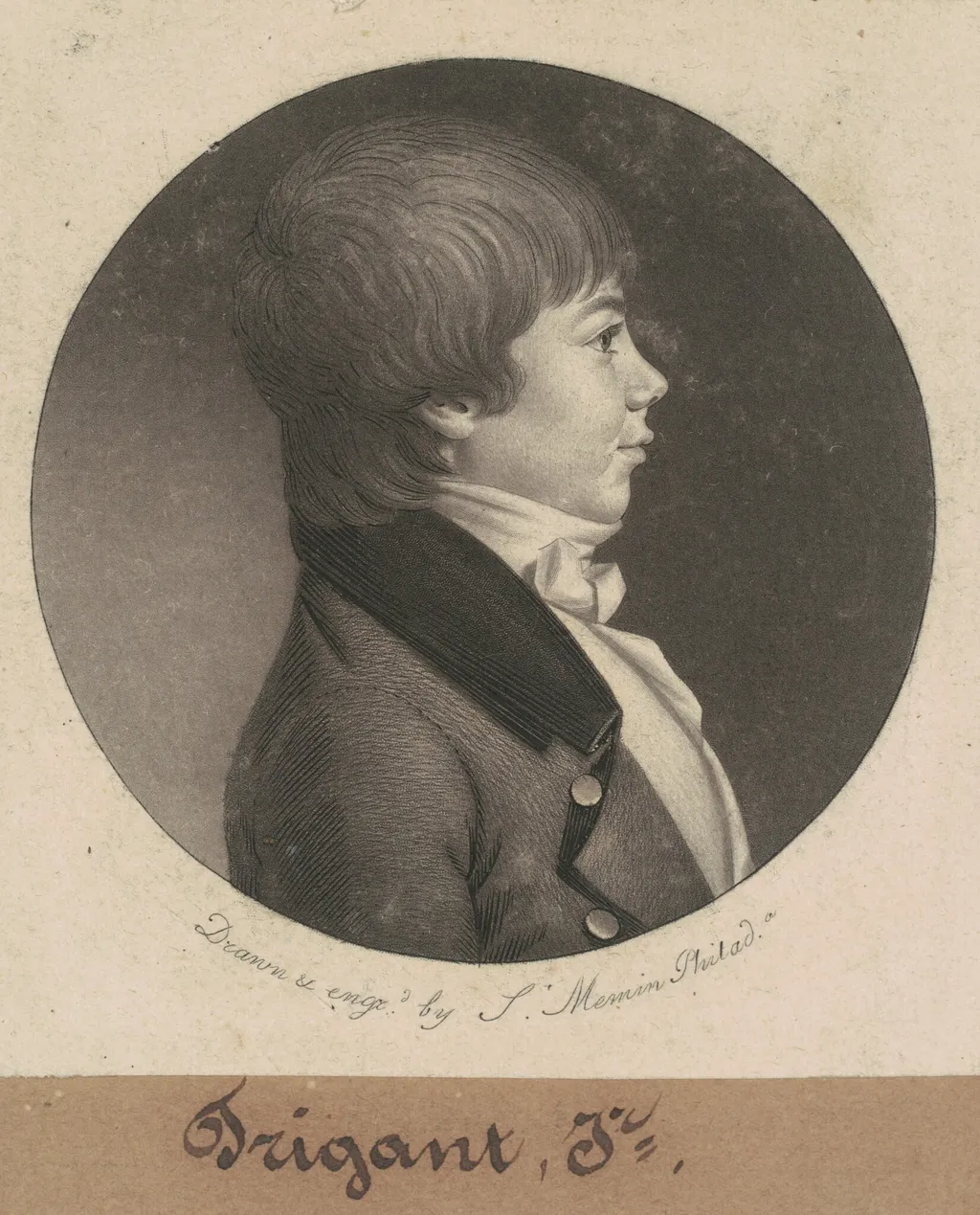 Trigant, Jr., by Charles Balthazar Julien Févret de Saint-Mémin, ink, 1801