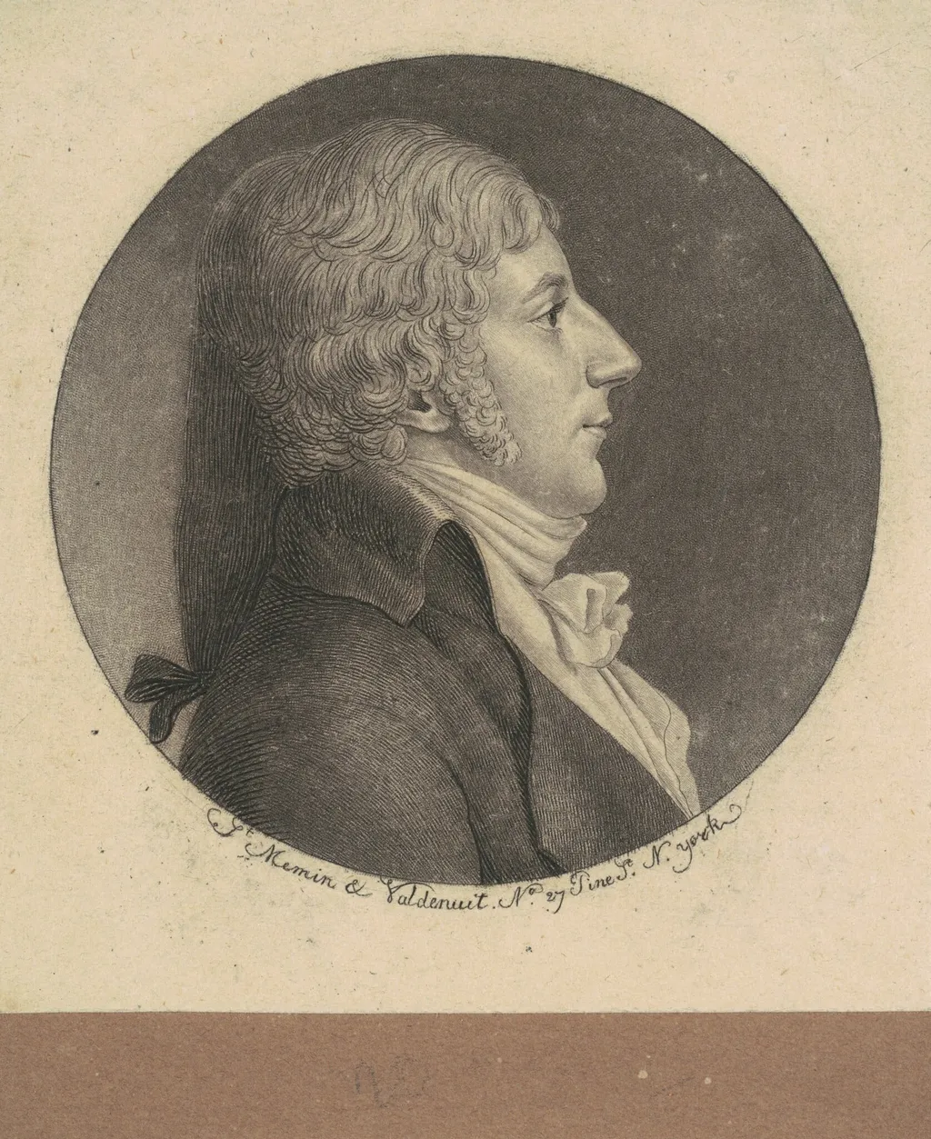 Unidentified Man, by Charles Balthazar Julien Févret de Saint-Mémin, ink, 1797