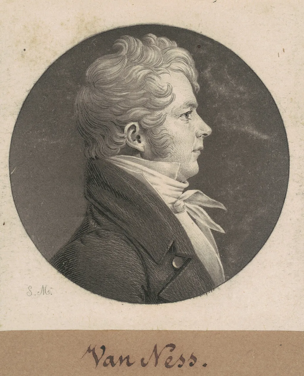Van Ness, by Charles Balthazar Julien Févret de Saint-Mémin, ink, 1808