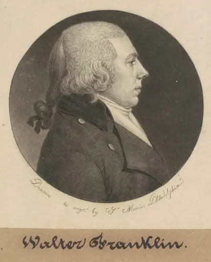 Walter Franklin, by Charles Balthazar Julien Févret de Saint-Mémin