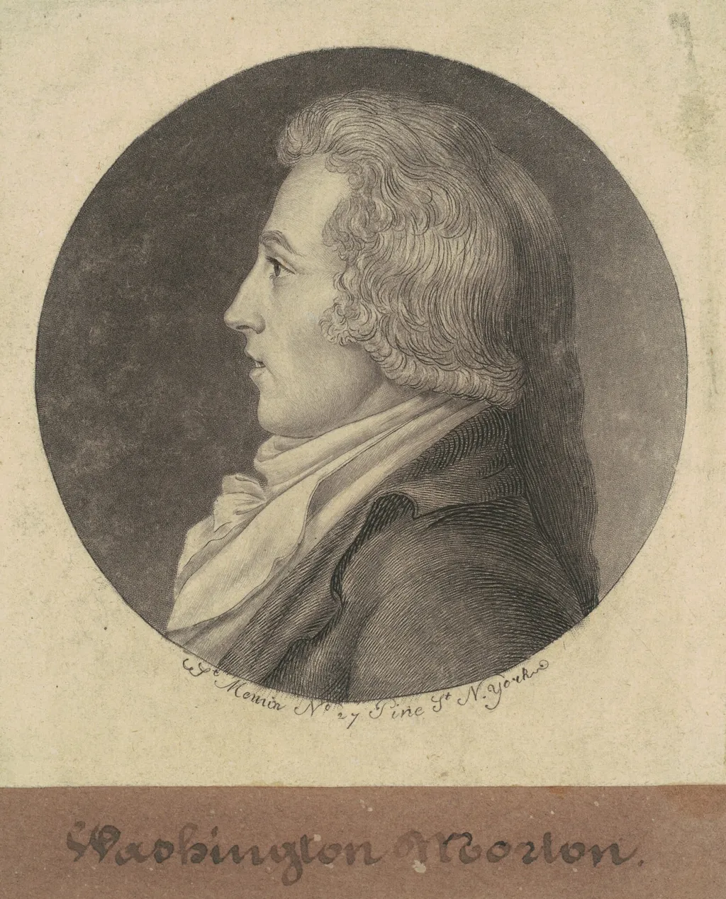 Washington Morton, by Charles Balthazar Julien Févret de Saint-Mémin, ink, 1796