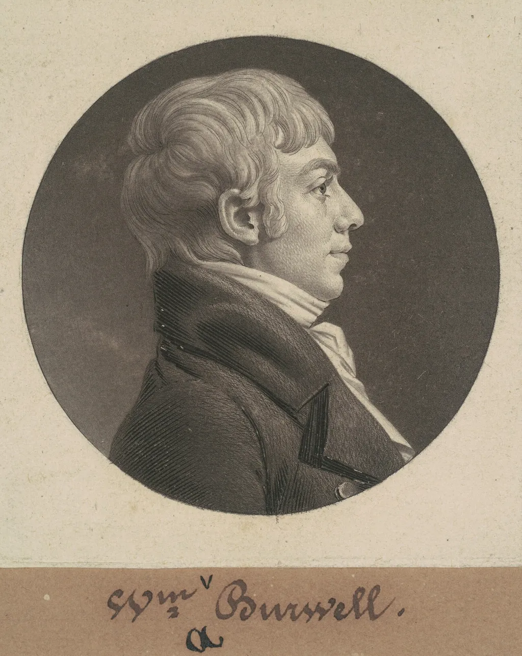 William Armistead Burwell, by Charles Balthazar Julien Févret de Saint-Mémin, ink, 1806