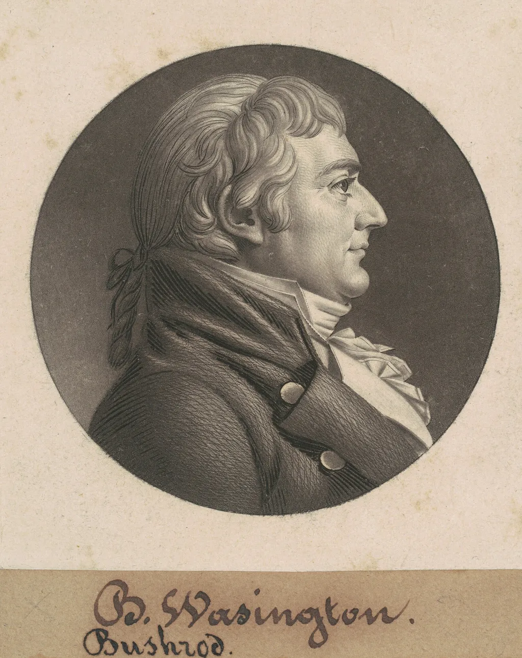 William Augustine Washington III, by Charles Balthazar Julien Févret de Saint-Mémin, ink, 1804