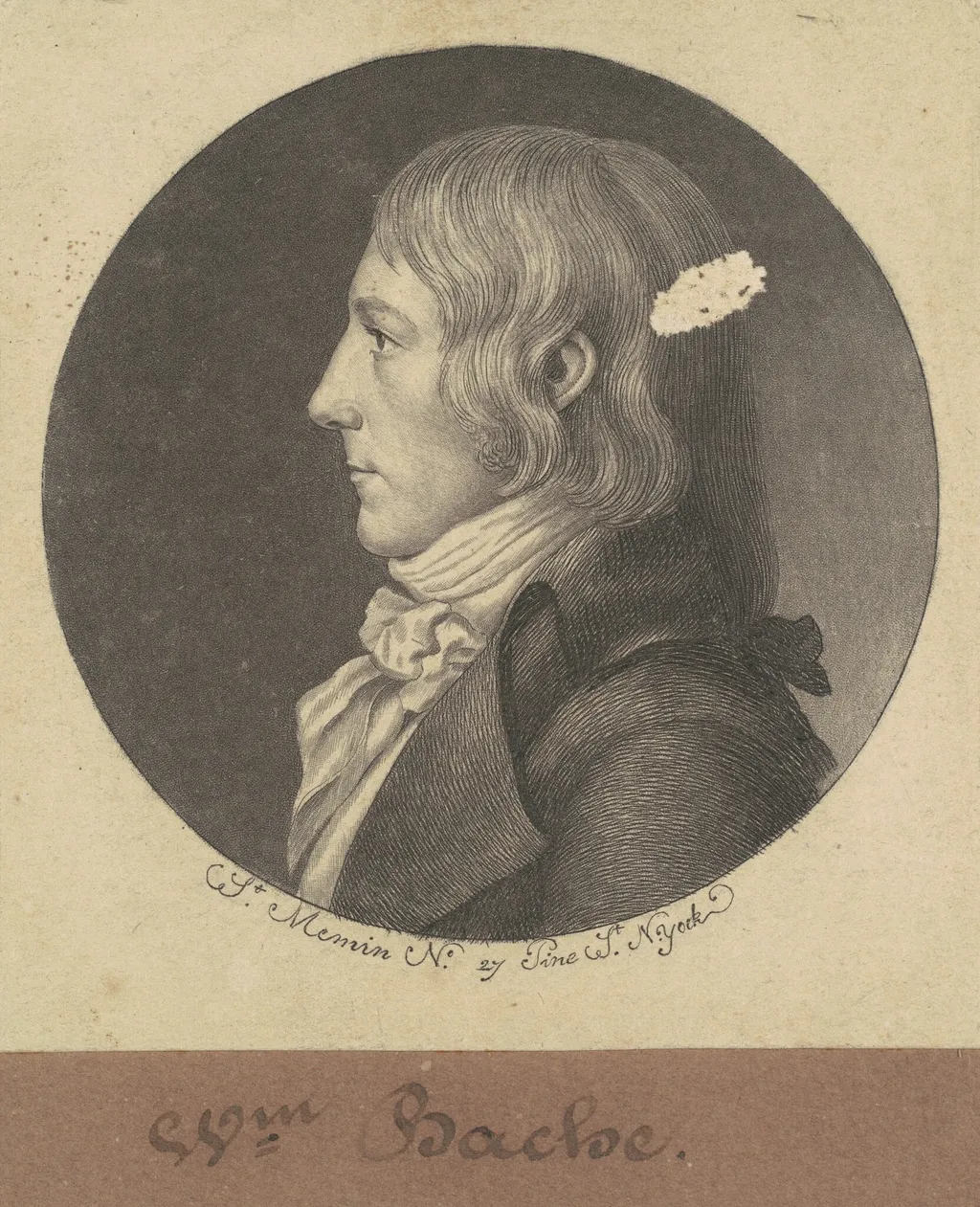 William Bache, by Charles Balthazar Julien Févret de Saint-Mémin, ink, 1797