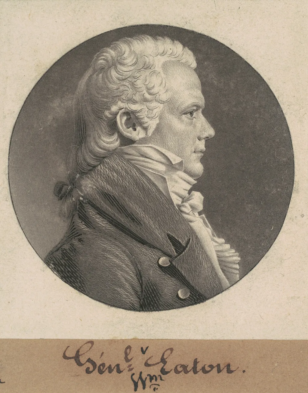 William Eaton, by Charles Balthazar Julien Févret de Saint-Mémin, ink, 1808