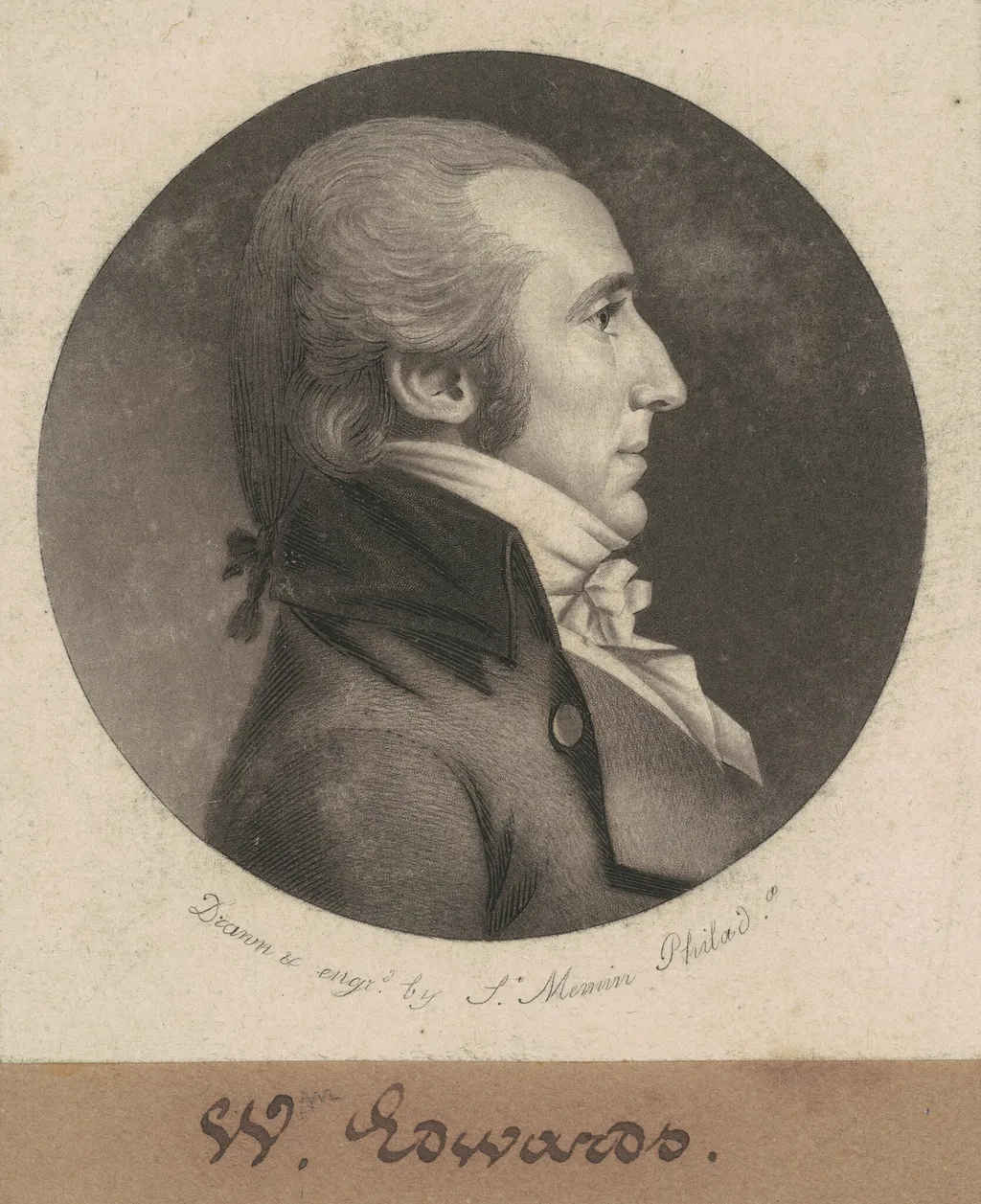 William Edwards, by Charles Balthazar Julien Févret de Saint-Mémin, ink, 1802