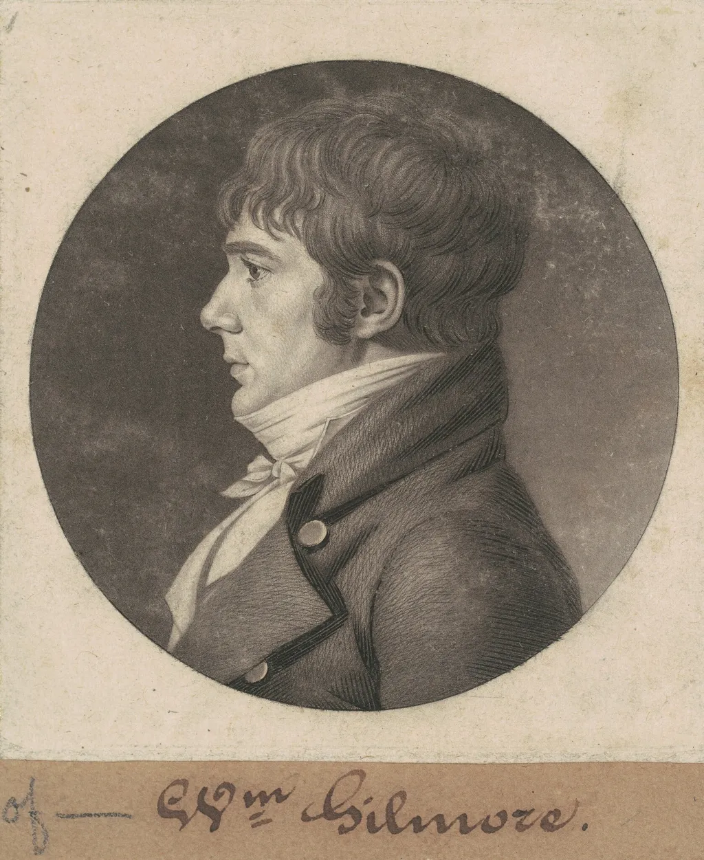 William Gilmor, by Charles Balthazar Julien Févret de Saint-Mémin, ink, 1803