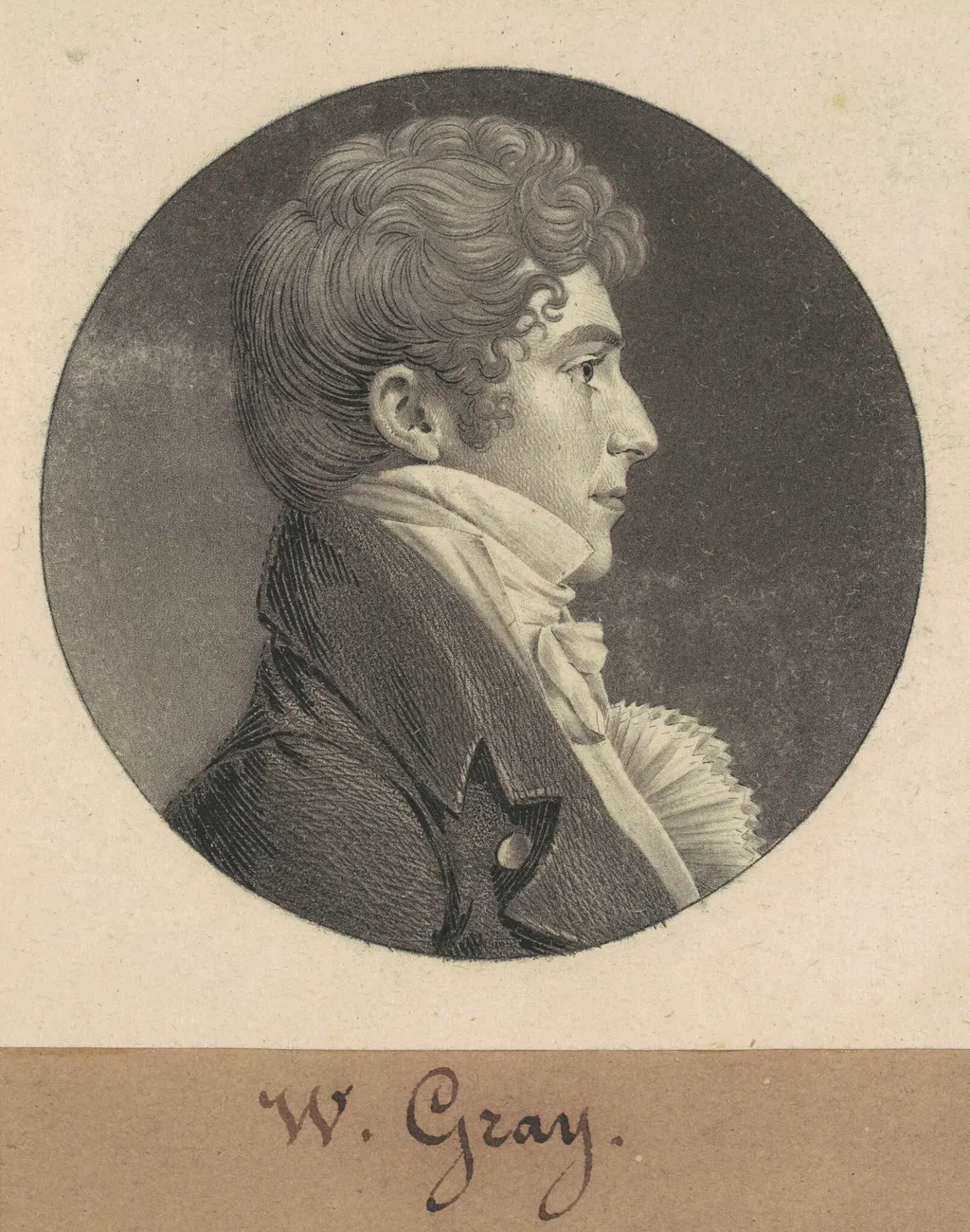 William Gray, by Charles Balthazar Julien Févret de Saint-Mémin, ink, 1809